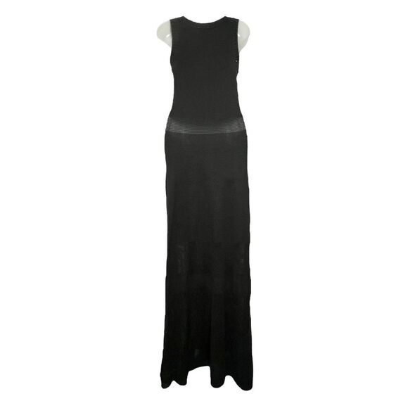 NEW See by Chloe black knit sheer panels sleeveless maxi dress size medium - Picture 12 of 12